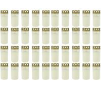40X Grave Candle No. 3 White Funeral Candle With Lid Grave Light Burner