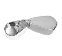 40X Jeweller Loupe Folding Portable Pocket Magnifying Glass with LED and UV Light for Jewelry, Diamonds, Coin, Stamp Collection