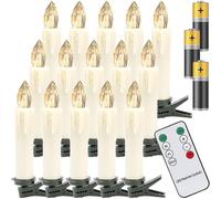 40x Led Christmas Candles, Wireless White Hot Christmas Tree Candles, With Remote Control And Batteries, Dimmable Led Candles, Ip44, For Christmas Tre