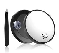40x Magnifying Mirror with Suction Cups and Tweezers Set, Travel Magnifying Mirror, Make Up Mirroring Magnifyings, Cosmetic Mirroring with Strong Magnification for Precise Makeup and Eyebrow Plucking