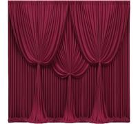 40x10FT Burgundy Backdrop Curtains for Wedding Parties, Wrinkle Free Polyester Photography Backdrop Drapes for Wedding Baby Shower Birthday Parties Stage Background Stand Decorations 4x10ft,10 Panels