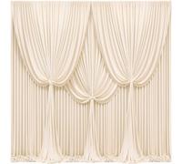 40x10FT Champagne Backdrop Curtains for Wedding Parties, Wrinkle Free Polyester Photography Backdrop Drapes for Wedding Baby Shower Birthday Parties Stage Background Stand Decorations 4x10ft,10 Panels