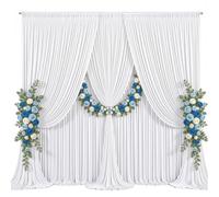 40x10ft White Photo Backdrop Curtains for Parties Wedding Wrinkle Free Curtains Drapes Backdrop Polyester Photoshoot Back Drop for Baby Shower Birthday Party Photography Background 8 Panels 5x10FT