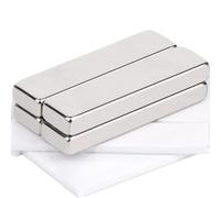 40x10x5MM Super Strong Neodymium Magnets, Heavy Duty Rare Earth Magnets with Double-Sided Adhesive, 4Pack Powerful Bar Magnetic Strips for Crafts, Fridge, Garage, Kitchen, Science, Office