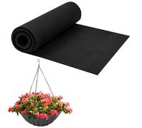 40x200cm/16x80Inch Felt Planter Liner Roll Non Woven Fabric Plant Liner Sheets Black Hanging Basket Liner Roll Coco Liners Roll Alternative Easy to Cut for Garden Flower Pot Window Box Animal Pet Mat