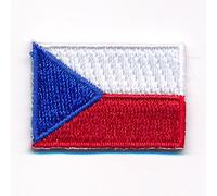 40x25 mm Czech Republic flag, iron-on patch, Prague 0922 A