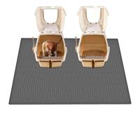 40''x30(100cmx75cm) Extra Large Silicone Cat Litter Trapping Mat for Scatter Control, Waterproof Kitty Litter Box mat for Floor, Soft on Kitty Paws, Easy to Clean, Dark Gray