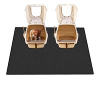 40''x30(100cmx75cm) Extra Large Silicone Cat Litter Trapping Mat for Scatter Control, Waterproof Kitty Litter Box mat for Floor, Soft on Kitty Paws, Easy to Clean, Black