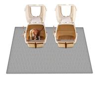 40''x30(100cmx75cm) Extra Large Silicone Cat Litter Trapping Mat for Scatter Control, Waterproof Kitty Litter Box mat for Floor, Soft on Kitty Paws, Easy to Clean, Light Gray