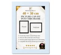 40x30 Cm White Picture Frame for Wall Mount | Wood Effect Photo Frame with Clear Perspex glass | Portrait or Landscape Frame for Posters, Certificates, Puzzles & Home Décor