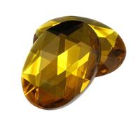 40x30mm Gold Topaz A2 Large Flat Back Oval Acrylic Rhinestones Cosplay Costume Gems Plastic Jewels Embelishments DIY Crafts Gemstones - 4 Pieces