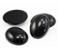 40x30mm Jet Black H101 Large Flat Back Oval Acrylic Cabochons Rhinestones Plastic Gems Embellishments for Crafts, Costumes, Card Invitations, Jewelry, Cosplay - 4 Pieces