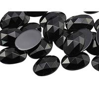 40x30mm Jet Black H101 Large Flat Back Oval Acrylic Rhinestones Cosplay Costume Gems Plastic Jewels Embelishments DIY Crafts Gemstones - 4 Pieces