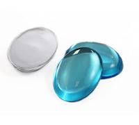 40x30mm Large Flat Back Oval Acrylic Cabochons Rhinestones Plastic Gems Embellishments for Crafts, Costumes, Card Invitations, Jewelry, Cosplay - 4 Pieces (Blue Aqua H109)