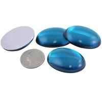40x30mm Large Flat Back Oval Acrylic Cabochons Rhinestones Plastic Gems Embellishments for Crafts, Costumes, Card Invitations, Jewelry, Cosplay - 4 Pieces (Blue Aquamarine H122)