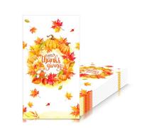 40x33cm Autumn Fall Thanksgiving Napkins Serviettes with Maple Leaf Pumpkin Pattern,20pcs Autumn Decorative Serviettes Guest Hand Towels Paper Napkin for Thanksgiving Harvest Party Table Decorations