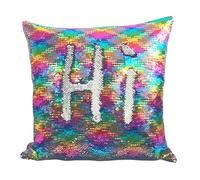 40X40 cm Reversible Sequin Pillow Covers Two-Color Flip Sequins Cushion Case Magic Glitter Sofa Decorative Pillowcase Shiny Mermaid Pillow Case for Home Decor Cafe Party Christmas (No Pillow Insert)