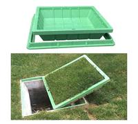 40x40 cm Square Drainage Cover & Frame - Heavy-Duty Underground Inspection Chamber Lid for Septic Tank & Garden Use - Built to Last Weather Resistant