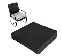 40x40 Seat Cushion for Garden Furniture, Washable Low-Back Pads, Orthopedic Booster Seat for Adults, Indoor/Outdoor Floor Cushions, Black, 55x55x15cm