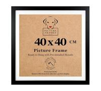 40x40cm Black Picture Frame - Premium Square Photo Frame for Wall Display - Modern Black Frame with Clear Perspex Front - Fits 40 x 40 cm Prints, Posters, Photos & Artwork - Ready to Hang Wall Frame