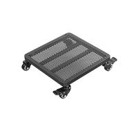 40x40cm Large Square Iron Plant Pot Trolley with Brakes, Rolling Flower Pot Stand for Indoor & Outdoor Garden, Heavy-Duty Black Wheel Cart