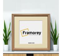 (40x40CM Pic (50x50CM Frame)) Square Size Oak Poster Frame / Frames For Print / Modern Picture Frame / Handmade Gift With Ivory Mount