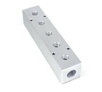 40x40mm G1/2" in G1/4" Out 5 Way Pneumatic Air Solid Aluminum Manifold Block Splitter PKNVKZIDK