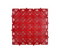 40x40x3cm Outdoor Modular Interlocking Floor Tiles,Splicing Car Wash Room Drainage Mats,for Bath Garage Sports Field(Red,4 Pieces)
