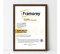 (40x50 CM) Thin Matt Walnut Picture Frame / Wall Art Frames / Flat Wooden Effect Poster Frame