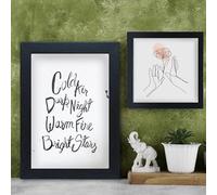40x50cm Black wooden effect Photo / Picture frame Wall Mountable with acrylic display
