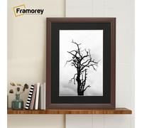 (40x50CM Pic (50x60CM Frame)) Mahogany Picture Frame / LW Style Wall Art Frame / Modern Photo Frames With Black Mount