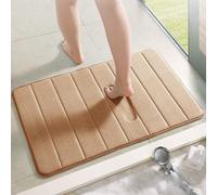(40x60 cm, Beige Bath Mat) Memory Foam Bath Mat Non Slip Bathroom Shower Rug
