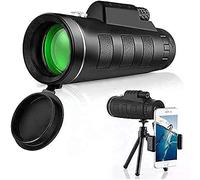 , 40X60 High Power Hd Monocular with Smartphone Holder Tripod Waterproof Night Vision and Clear Prism Dual Focus, Bird Watching Traveling Gifts