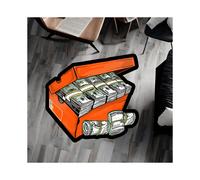 (40X60cm 15.7X23.6in) Money Box Rug Flannel Rug Digital Printing Technology Simple Housewarming Gift Handmade Non-Slip Decorative Carpet