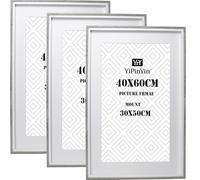 40x60cm Cement Grey/White Boxed Picture Frames Set of 3 with Acid Free Mount for 30x50cm, 60x40cmn Grey/Wite Two Tone Frames well hi light your image.