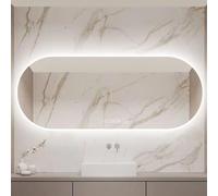 40x60cm LED Bathroom Mirror - Oval Backlit Mirror with Natural Light, Modern Illuminated Wall Mirror for Vanity, Makeup, and Grooming - Show Time