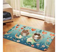 40x60cm Lovely Little Dinosaur Baby Print Pet Absorbent Feeding Mat - Quick Dry Food Pad/Leather Placemat, for Dog Cat Food Bowl Water