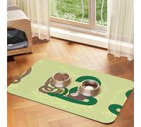 40x60cm Sunflower Seeds Earthworm Snake Print Pet Absorbent Feeding Mat - Quick Dry Food Pad/Leather Placemat, for Dog Cat Food Bowl Water