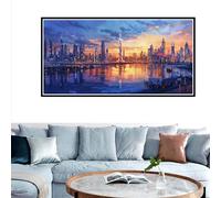 40x80cm Large Paint by Number for Adults City Paint by Numbers Landscape Painting by Numbers Adult Craft Kits, Hobbies for Women DIY Oil Paintings, Home Wall Bedroom Decor, 15.7x31.5inch with Frame