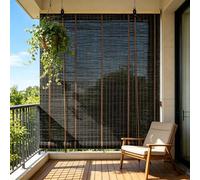 40x80cm Natural Bamboo Roller Blind, 50% Light Filtering Shade, UV Protection Privacy Window Blinds, Window Shades for Home Bedroom Living Room Balcony Patio