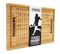40YARDS American Football Chopping Board Made of Bamboo Wood with Engraved Football Pitch (38 x 25 x 2 cm) - Large Football Board with Juice Groove for Meat and Vegetables | Gift for Football Fans
