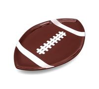 40YARDS American Football Serving Plate | Brown Ceramic | 30.5 x 19 x 2 cm | Football Shaped Serving Platter with White Laces & Stripes | Snacks & Party Food | American Football Decor & Gift for Fans