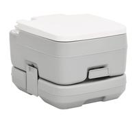 (41.5 x 36.5 x 30 cm) vidaXL Portable Camping Toilet Portable Toilet Grey and White 15+10 L HDPE