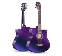 41”Acoustic Guitar Bundle For Beginners Adults, Cutaway Elementary Tutorial Of Folk Guitar Full Size Basic Starter Kit W/Gig Bag(Purple)