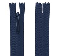 41 cm / 16 Inch Navy Invisible Zip - Nylon Closed-End Concealed Zipper for Dressmaking, Skirts, Cushions, Bridal & Alterations - Giddy Square