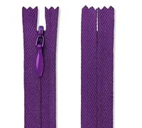 41 cm / 16 Inch Purple Invisible Zip - Nylon Closed-End Concealed Zipper for Dressmaking, Skirts, Cushions, Bridal & Alterations - Giddy Square