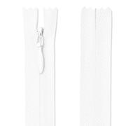 41 cm / 16 Inch White Invisible Zip - Nylon Closed-End Concealed Zipper for Dressmaking, Skirts, Cushions, Bridal & Alterations - Giddy Square