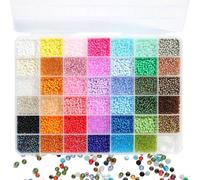 41 Colors Beads for Bracelet Making, 10250 Pcs Uniform 3mm Seed Beads Glass Bead, Friendship Bracelet Making Kit Craft Kit Set Small Bracelet Beads for Girls Adults(Solid-Coloured+Dyed Core+Crystal)