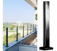 41" Matte Black Glass Railing Post for 10-12mm Glass 304 Stainless Steel Stair Support Modern End Post System for Stairs Balconies & Decks Durable & Stylish