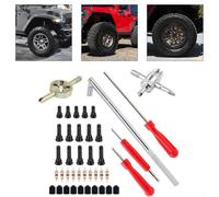 41 PCS Car Tire Valve Replacement Tool Kit with Plastic Construction and Knurled Handle for Quick Repairs of Leaky Valve Cores on Vehicles